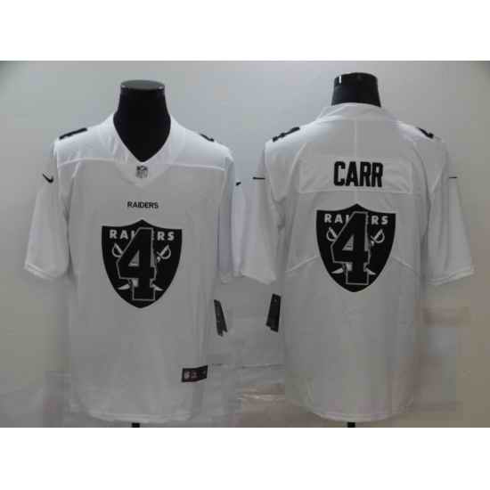 Nike Las Vegas Raiders 4 Derek Carr White Shadow Logo Limited Jersey